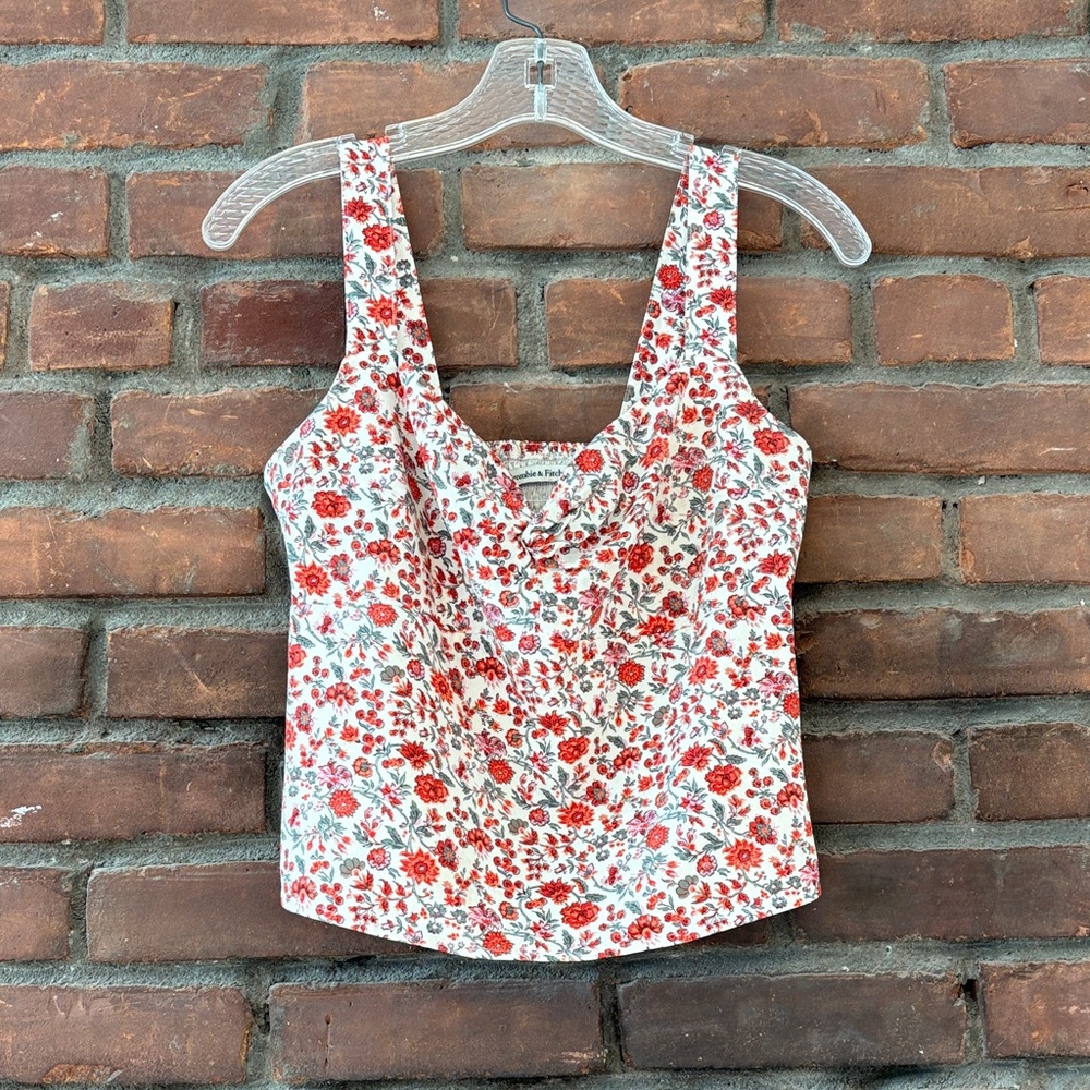 Red floral print tank top from Abercrombie & Fitch.